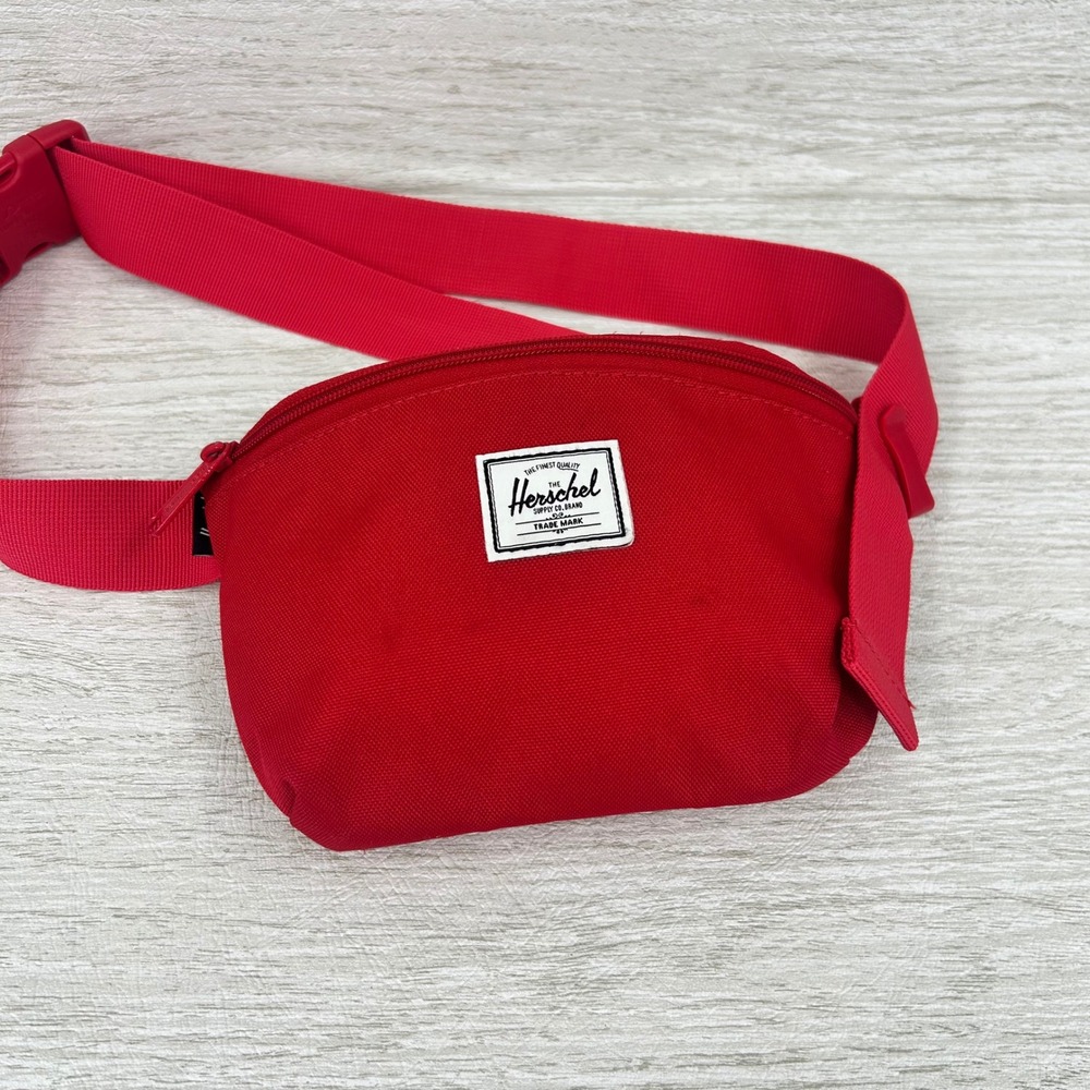 Herschel Supply Co Fifteen Hip Pack Red Canvas Belt Bag Fanny Pack Adjustable